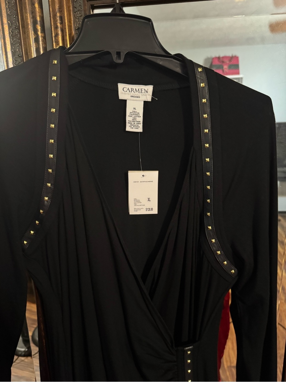 Carmen Stud-Trim Wrap Dress